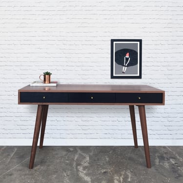Bloom Desk / Console Table in Solid Walnut - Danish Modern Style 