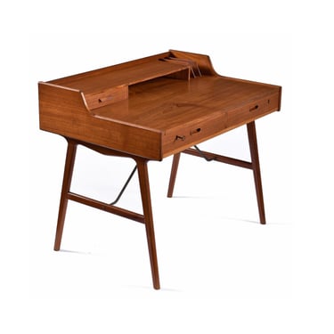 Restored Vinde Møbelfabrik Arne Wahl Iversen Model 56 Danish Teak Writing Desk 