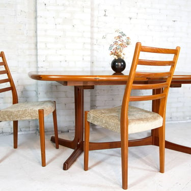 Vintage Mid Century Modern oval teak dining table by Dyrlund Denmark (no extension leafs) | Free delivery in NYC and Hudson Valley areas 