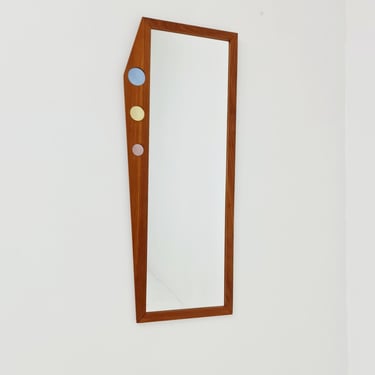 Teak Swedish mid-century Modern wall-mounted mirror By Dala Speglar, Sweden, 1960s 