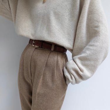 Vintage Herringbone Wool Trousers