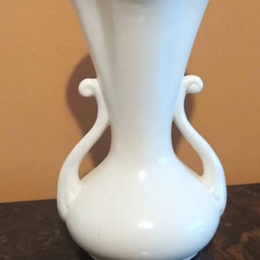 Vintage Red Wing Pottery Double Handle Matte Vase #505 USA 7" 