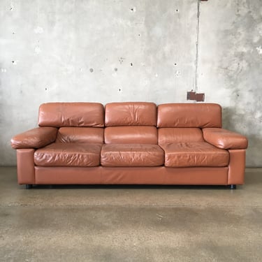1980's USA Made Leather Sofa
