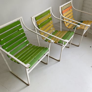 3 SUNSET COLLECTION PATIO CHAIRS BY SAMSONITE, 60's