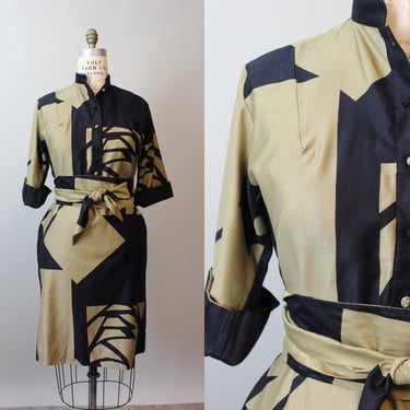 1980s CATHERINE OGUST Japanese print dress medium | new spring 