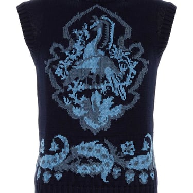 Etro Men Dark Blue Cotton Vest