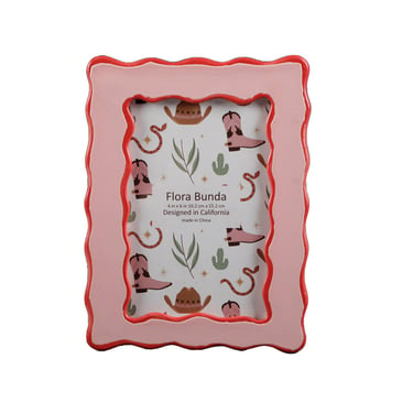 Pink &amp; Red Scallop Edge Ceramic Frame