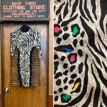 Vintage 1980’s Animal Print Party Dress, Vintage 1980’s Dress, Animal Print, Party Dress, True Vintage Clothing, Leopard, New Wave Dress 