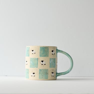 Little Sheep Checker box Mug | Handmade Pottery | Handmade Ceramics | Handmade Mug 