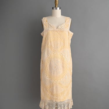 Vintage 1920s Dress | Antique Embroidered Romantic Lace French Summer Dress | XS - Small 