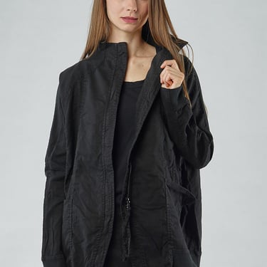 High Zip Neck Relaxed Fit Drop Shoulder Jacket