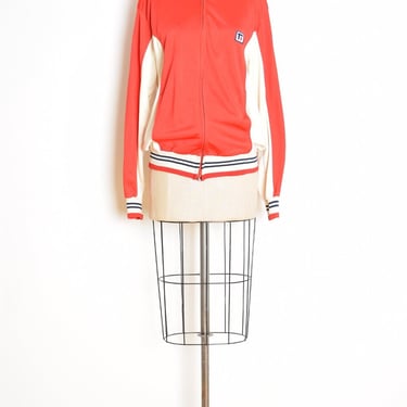 vintage 70s jacket red racing stripe track jacket Todd zip up athletic L clothing 