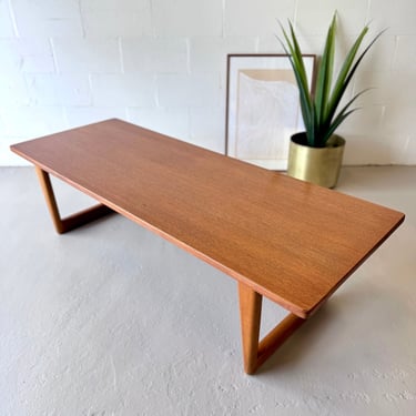 Danish Modern Sleigh Leg Coffee Table by Borge Modensen