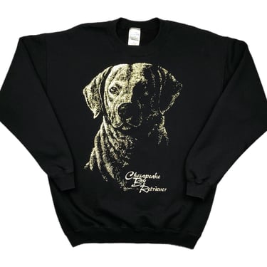 Vintage 90s Chesapeake Bay Retriever Big Print Portrait Graphic Crewneck Sweatshirt Pullover Size Medium/Large 