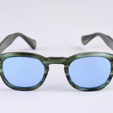 Small - New York Eye_rish Causeway Glasses green with Blue lenses 