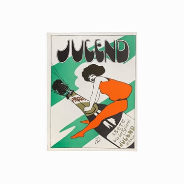 Fritz Dannenberg Lithograph Print on Paper Jugend Magazine Vintage Siegfried Wichmann Portfolio Poster 