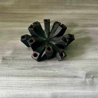 Vintage 1960s Hallmark Danish Design Made in Japan Cast Iron Taper Candle Holder 