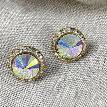 Swarovski crystal post pierced earrings - 1980s vintage 