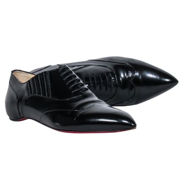 Christian Louboutin - Black Pointed Toe Oxford Loafers Sz 6.5