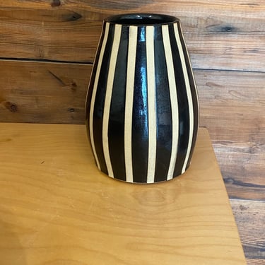 Vase - Black and Tan Stripe Pattern 