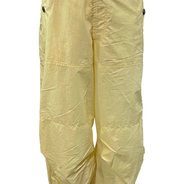 Marithe and Francois Y2K Pale Yellow Nylon Cropped Cargo Pants