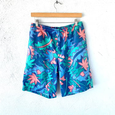 Vintage 80s Hawaiian Surfer Shorts 1980s Rad Graphic Shorts 