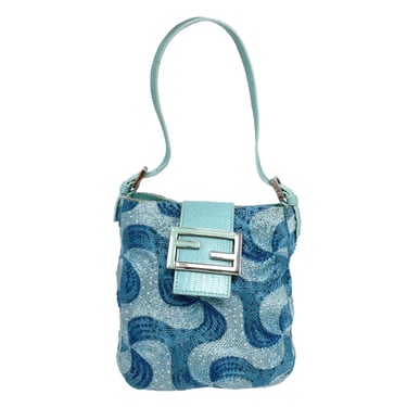 Fendi Blue Beaded Mini Bag
