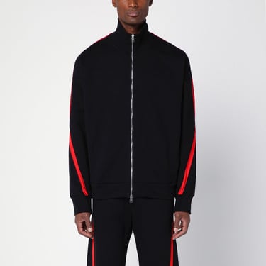 Alexander Mcqueen Black/Red Cotton Zip Sweatshirt Men