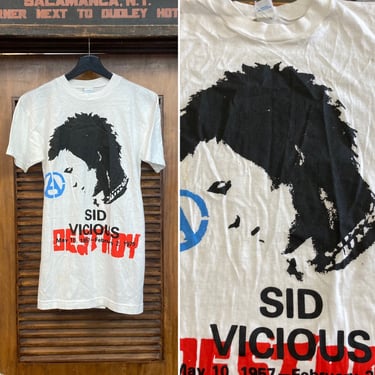 Vintage 1970’s Sid Vicious Original Sex Pistols Punk Rock Band T-Shirt, 70’s Tee Shirt, Vintage Clothing 