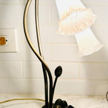 Vintage Two Arm Goose Neck Lily Pad Table Working Lamp by LeChalet