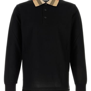 Burberry Men Black Piquet Polo Shirt