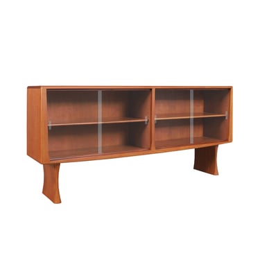 Danish Modern Teak Credenza or Bookcase with Glass Doors by Hoss Wulff