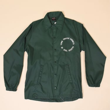 Green 70s Girl Scouts Windbreaker with Patches By Girl Scouts of America, M