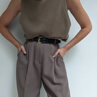 Vintage Moss Pleated Trousers