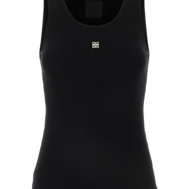 Givenchy Women Black Stretch Cotton Tank Top