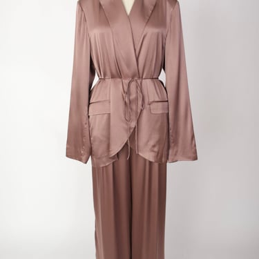 Ruti Silk Blazer & Wide-Leg Pant Set