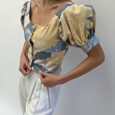 Vintage Handmade Balloon Sleeve Top