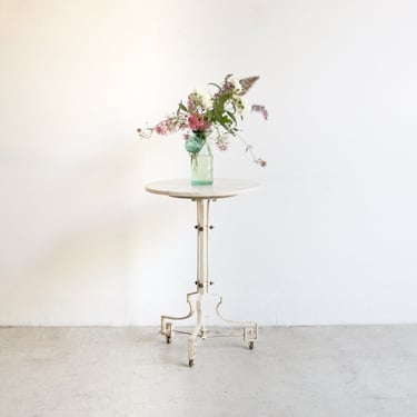 Marble Pedestal Table with Wheels