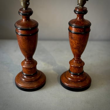 Pair of Painted Wood Lamps