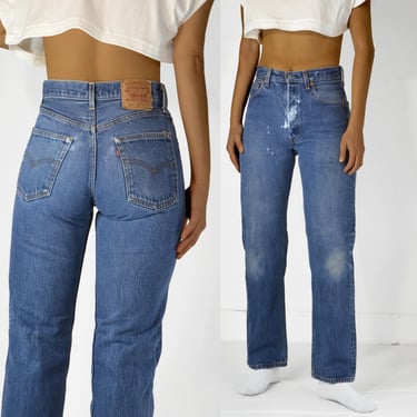 Vintage Levi's 501 Jeans 28” Waist | Straight Leg 100% Cotton Denim | 2000s Made in USA 