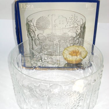 Vintage Iittala Finland Fauna Glass Bowl Oiva Toikka | Pink