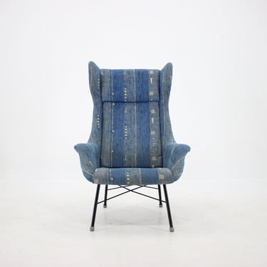 1960s Miroslav Navratil Armchair, Czechoslovakia / Mid-century / Blue Colour / Vintage Chair 