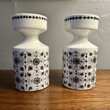 Pair of Scandinavian Ceramic Candle Holders