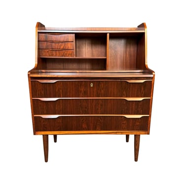 Vintage Danish Mid Century Modern Rosewood Secretary Desk 