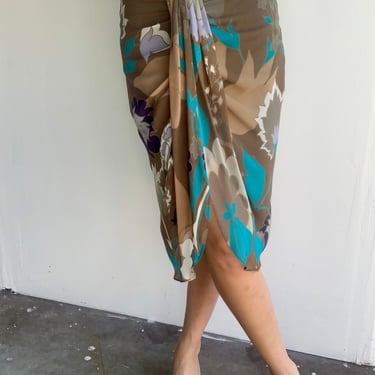 Escada Printed Silk Skirt 