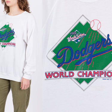 1988 LA Dodgers World Series Sweatshirt - Men's Large, Women's XL | Vintage MLB Baseball Raglan Sleeve Pullover 