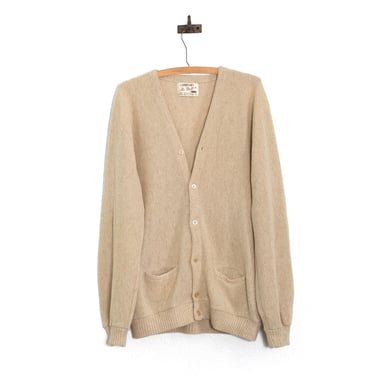 Vintage 60s ARROW mr Golf tan alpaca knit sweater cardigan 