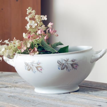Vintage ironstone tureen / large floral ironstone tureen bowl / antique French tureen / cottagecore / brocante / French cottage farmhouse 