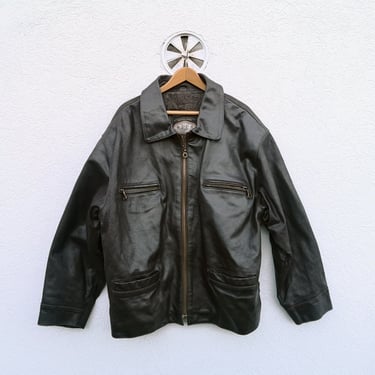 ジャケット・アウター 80s Michael Hoban Leather Jacket Tiger Vintage White Michael Hoban North Beach Leather Jacket with