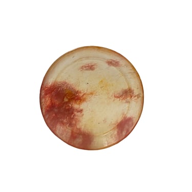 Stone Carved Ancient Style Transparent Red Beige Color Round Display ws3447E 
